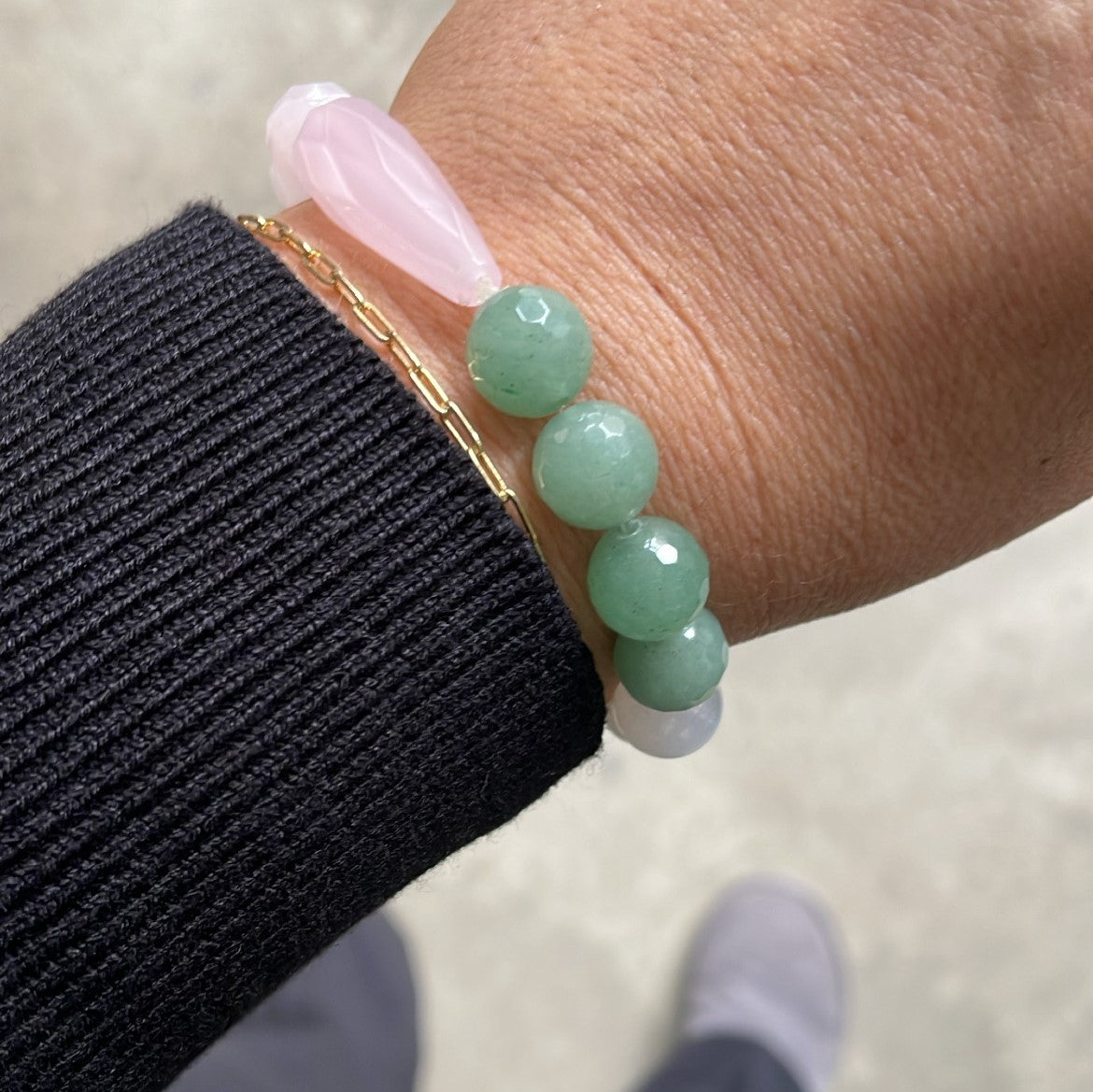 Pearl bracelet - Green/White