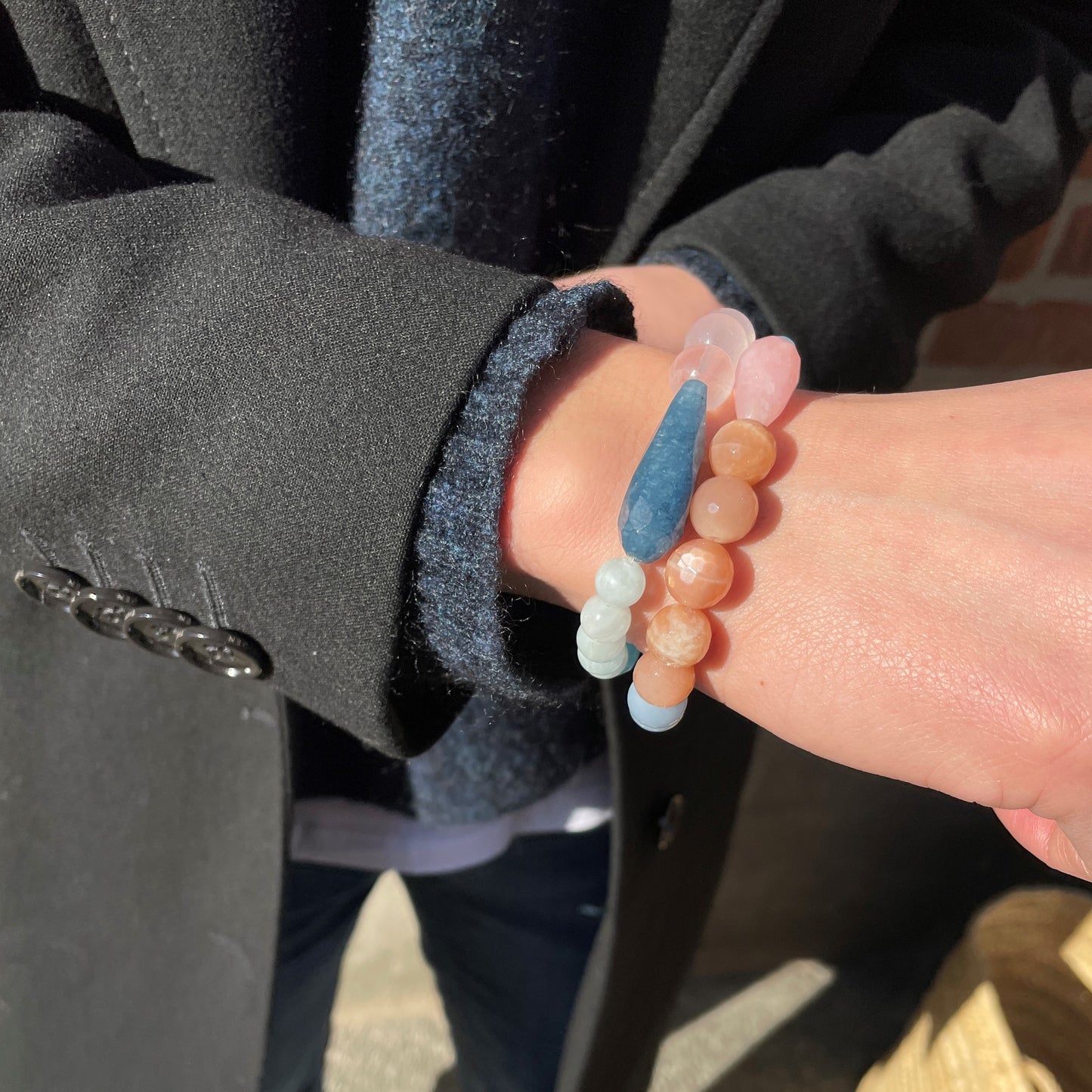 Pearl bracelet - Blue/Brown
