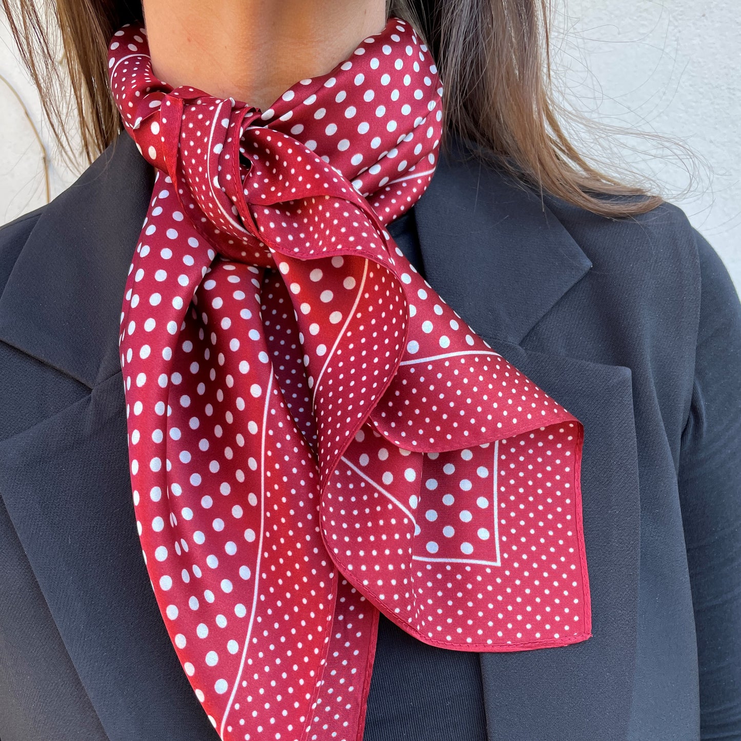 Silk scarf - Red/White