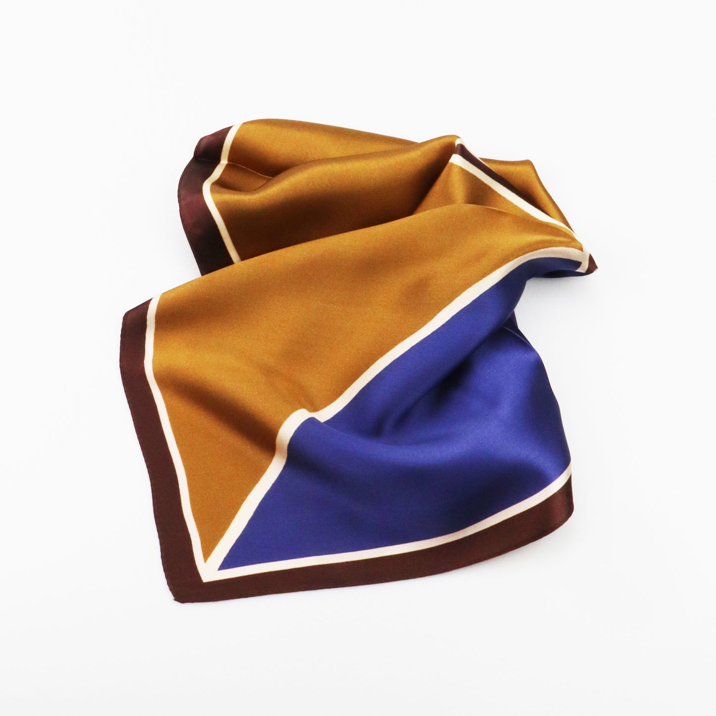 Silk scarf - Blue/Brown