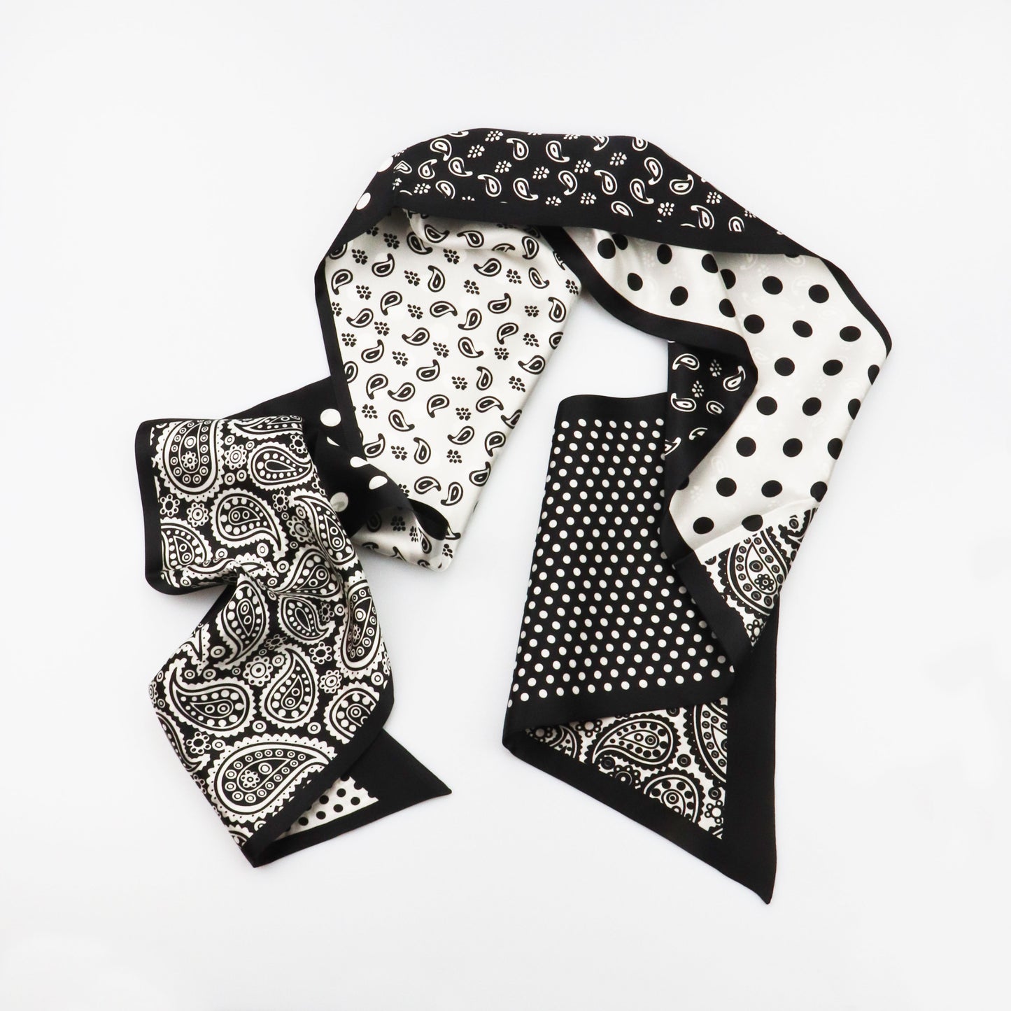 Silk scarf - Black/White