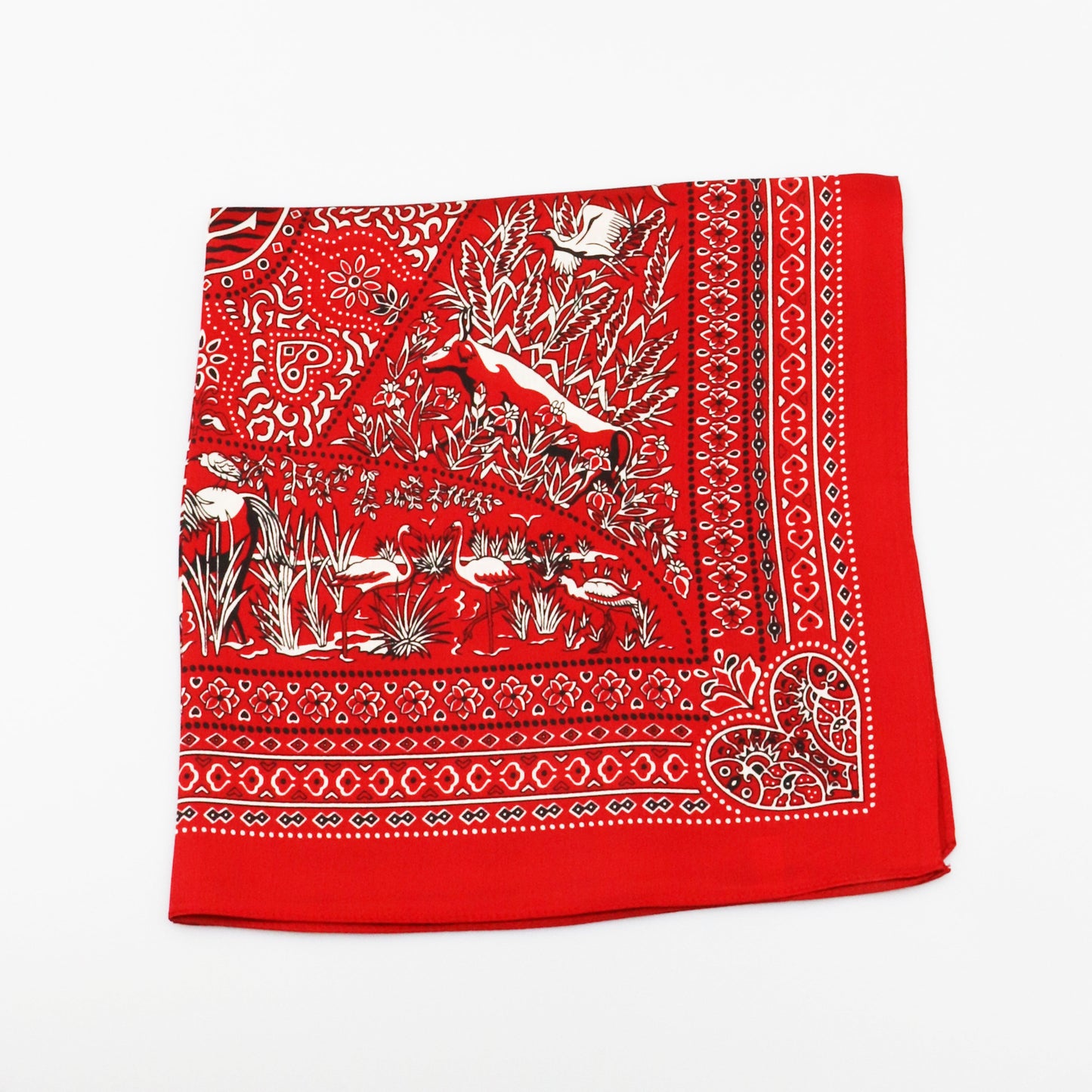 Silk scarf - Red/White/Black