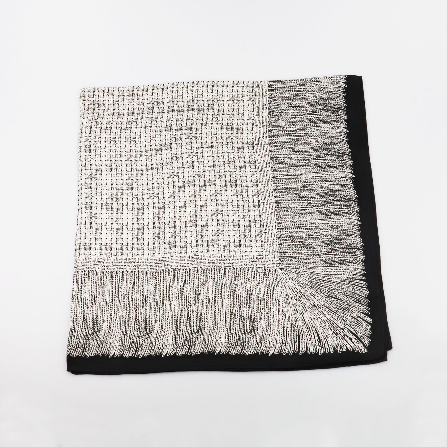 Silk scarf - White/Black